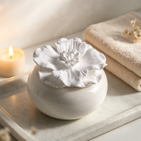 Diffuseur de parfum d'ambiance 100 ml en céramique, plâtre aromatique parfumé, fleur en porcelaine faite à la main, diffuseur à bâtonnets d'huiles essentielles