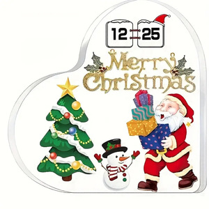 Placa Acrílica <span class=keywords><strong>de</strong></span> Lujo con Impresión Personalizada, Adorno <span class=keywords><strong>de</strong></span> <span class=keywords><strong>Mesa</strong></span> Navideño en Forma <span class=keywords><strong>de</strong></span> Corazón, Letrero Acrílico Independiente, Precio al por Mayor - Product Image 4