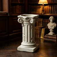 Socle Colonne Romaine Ionique en Résine, Piliers Antiques à Texture Craquelée, Support de Statue Vintage Européen, Présentoir pour Plantes, Plinthe pour Maison et Jardin