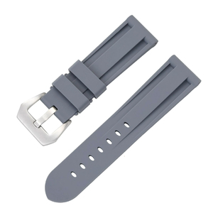 P-n-er-ai <span class=keywords><strong>PAM</strong></span> 4 41 Correa de reloj de goma de moda para hombre Correa de hebilla plateada de acero inoxidable de goma de silicona impermeable 22mm24mm - Product Image 6