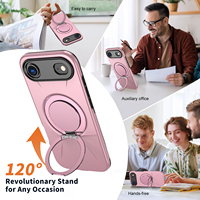 Coque de téléphone portable magnétique antichoc de luxe avec protection à 360° °   Support de Bague pour iPhone Air 17 Pro Max 16 Plus