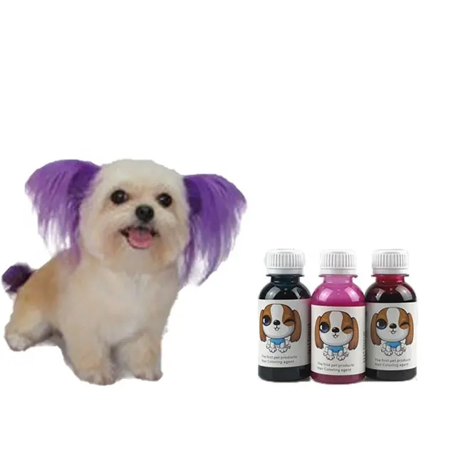 2023 Hot Sales Haustiere Haarfarbe Farbstoff Individuelle Fläschchen Natürliche Formel Grausamkeit sfrei Semi-Permanent Haarfarbe Farbstoff für Hunde Katzen