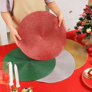 Tovaglietta <span class=keywords><strong>Americana</strong></span> Antiscottatura in PP con Texture Metallica Lucida Effetto Seta, Colori Natalizi, Stile Americano, Vendita Calda Transfrontaliera - Product Image 3