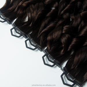 Extensions de cheveux humains Genius Weft à double trame, fines, nouées à la main, invisibles, avec cuticules intactes, cheveux vierges Remy - Product Image 4