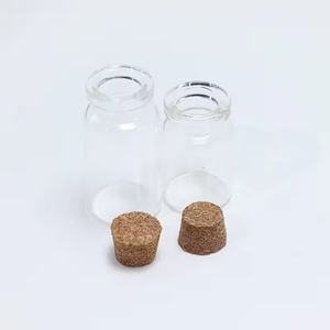 Wholesale Mini Wishing Bottle 5ml 10ml 15ml 20ml 25ml Glass Vials Custom Logo Clear Glass Match Storage <b>Jar</b> with Cork Stopper - Product Image 3