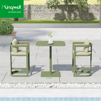 Meubles d'extérieur, tabourets de bar hauts en aluminium portables, table et chaises de bar de patio confortables, salon, hôtel, cour