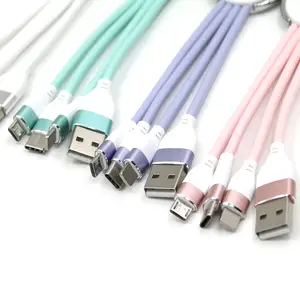 Di động tùy chỉnh Keychain Quà Tặng Loại C Cáp USB 3 trong 1 Micro USB sạc cáp Keychain cho Iphone cho Android sạc điện thoại