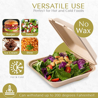 Assiettes en papier de canne à sucre biodégradables de taille personnalisable, ensemble d'ustensiles en plastique compostables, kit jetable pour fêtes
