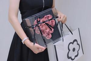 Roses conservées en forme <span class=keywords><strong>de</strong></span> coeur <span class=keywords><strong>de</strong></span> haute qualité boîte acrylique fleurs éternelles éternelles éternelles immortelles - Product Image 5