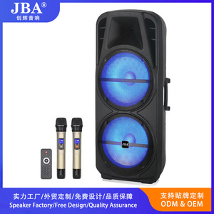MT-5315 Dual 15-Inch Woofer Portable <b>Bluetooth</b> Speaker With 2 <b>Wireless</b> Mics For Outdoor Karaoke Parties - Product Image 5