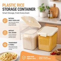Contenedor de Almacenamiento de Arroz de Plástico Estilo Nórdico, para Uso Doméstico, Grande, de 20 Libras, Sellado, a Prueba de Humedad e Insectos