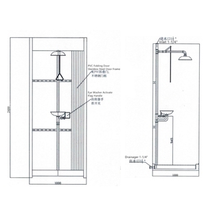 Tùy Chỉnh Odm Kèm Theo Rửa Mắt Cabin Xách Tay Thép Và PVC An Toàn Vòi Hoa Sen Với Rửa Mắt Đài Phun Nước SS304 316 Tùy Chỉnh - Product Image 2