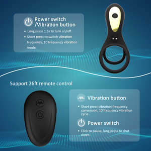Anneau de pénis de stimulation en silicone électrique télécommandé Génération 2 Anneau vibrant à verrouillage de sperme pour le plaisir des couples - Product Image 3