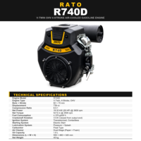Moteur à essence RATO R740 V-Twin OHV 740cc 26HP Conforme aux normes EPA CARB Qualité commerciale Remplace les moteurs de tondeuse Kohler Briggs Stratton