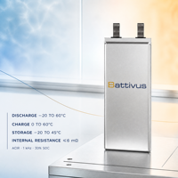 Battivus SA08 3.4V 11.05Ah NMC Pouch Cell 37.57Wh 345Wh/kg 5C Kontinu 8C Pulsa 3C Pengisian 700 Siklus VTOL UAV Daya Tahan Lama