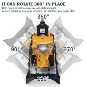 HUINA 1554 1:16 <span class=keywords><strong>RC</strong></span> <span class=keywords><strong>Bulldozer</strong></span> 11 canales construcción ingeniería vehículo Aleación de <span class=keywords><strong>Metal</strong></span> máquina Control coche juguetes regalo juguete - Product Image 3