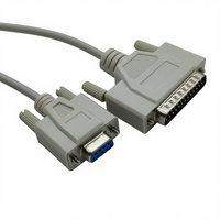 Kabel Printer Serial Moulded DB9 Female DB25 Male dengan Selubung PVC, Tembaga Bebas Oksigen untuk Printer Industri dan Mesin POS