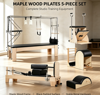MJD CC22A Ensemble de Pilates Cadillac 5 pièces en bois d'érable, Reformer, Chaise Wunda, Équipement de gym réglable et durable, Garantie 2 ans pour studio de Pilates