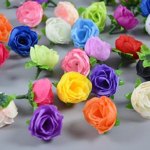 Têtes de roses artificielles en soie, prix de gros usine, petite taille, en velours, pour décoration cadeau, fausses têtes de fleurs de rose - Product Image 4