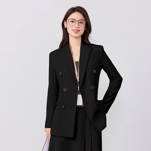 Women's Suit Set Double Breasted Long Skirt Full Sleeve Worsted Anti Wrinkle Office Lady Spring Style - Product Image 2