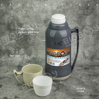 BIGBOY-termo de plástico al vacío de doble pared para el hogar, termo interior de vidrio de marca, 0,45l-1,8l