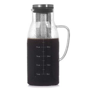 Cafetière en verre Borosilicate avec infuseur amovible, 1500ml, grande capacité, appareil à café, thé, mousseur <span class=keywords><strong>froid</strong></span> - Product Image 1