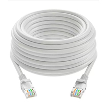 Kabel Ethernet 0G Cat6a/Cat7 RJ45 Patch Cord S/FTP Shielded/UTP T568B Abu-abu/Putih 10Gbps 500MHz/600MHz Panjang Sesuai Pesanan
