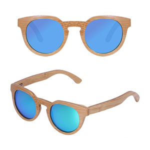 Gafas de sol de madera con logotipo personalizado, de bambú, a la moda, con espejo negro, montura metálica, estilo OEM, protección con lentes de color y resorte. - Product Image 1