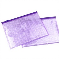 Sac à bulles en PVC avec fermeture éclair, transparent, résistant à l'humidité et à la pression, peut être imprimé avec un logo en différentes couleurs