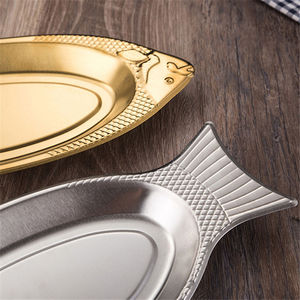 Plato Ovalado de Acero Inoxidable <span class=keywords><strong>para</strong></span> Cocinar Pescado al Vapor, Plato Creativo <span class=keywords><strong>para</strong></span> Servir Pescado al Vapor en Restaurantes, Plato <span class=keywords><strong>para</strong></span> Aperitivos y Postres con Forma de Pez <span class=keywords><strong>para</strong></span> el Hogar, Bandeja de Cocina - Product Image 5