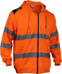 2024 OEM giacca riflettente ad alta visibilità ad alta visibilità resistente alle intemperie 4 in 1 giacca di sicurezza con cerniera livello 3