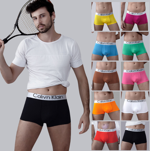 Bóxers de Algodón de Tiro Medio para Hombre al por Mayor con Cinturilla de Logo Personalizado y Estampado de Letras Transpirables - Product Image 1