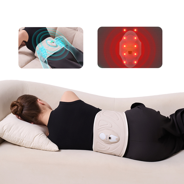 Alphay Factory Direct Portable Rechargeable Heating Vibration Kneading Massage Belt Health Care Back Pain Relief Device