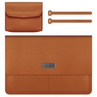 Benutzer definierte schlanke PU-Leder Laptop-Hülle Tasche mit kleiner Tasche Wasserdichte Computer-Schutzhülle mc Buch Air Sleeve 15 Zoll