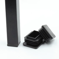 Capuchons de protection carrés en plastique noir pour pieds de meubles, tables et chaises