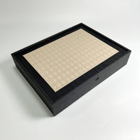 Boîte de rangement de bureau en cuir, plateau à café de luxe en cuir gaufré, plateau de tiroir en cuir, présentoir de produits de beauté, boîte de rangement en cuir