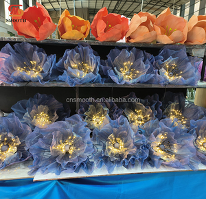 SMOOTH Dream Lighten Flor gigante artificial Todos los colores disponibles Bruja Organza Decoración de la boda Soporte de flores grandes - Product Image 6