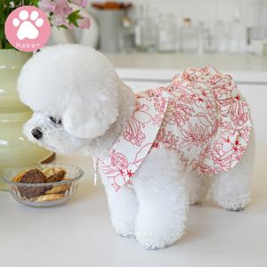 เสื้อพิมพ์ลายวินเทจกระโปรงสำหรับสัตว์เลี้ยงกระโปรงตุ๊กตาสุนัขแมวเสื้อผ้าแฟชั่นสำหรับสัตว์เลี้ยงสไตล์ญี่ปุ่นและเกาหลี - Product Image 5