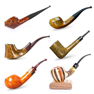 Tobacco Pipe Bent Type Oak Wood Smoking Pipe For Men Traditional Heathers Style Pipe Gift - Product Image 1