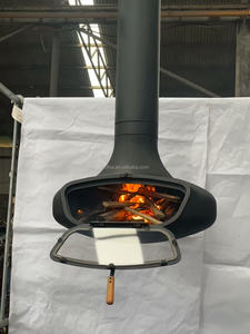 L'usine vend directement une cheminée à <span class=keywords><strong>bois</strong></span> pour l'intérieur suspendue flottante rotative décorative en acier avec porte en verre - Product Image 3