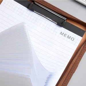 Tùy chỉnh A4 da <span class=keywords><strong>padfolio</strong></span> A4 Folio thư mục với túi dập nổi dây kéo danh mục đầu tư bìa cứng bìa cao cấp nộp hồ sơ sản phẩm - Product Image 5