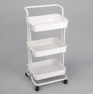 Vente en gros Panier en plastique à 3 couches Chariot de cuisine pour légumes Chariot roulant de stockage mobile - Product Image 4