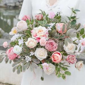 Buatan tangan bunga sutra buatan realistis dekorasi meja pernikahan buket bunga bayi dekorasi tengah meja Hari Ibu Natal - Product Image 2