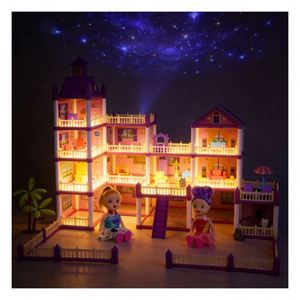 Grand <b>Plastic</b> Estate for with Bedroom <b>Kitchen</b> Bathroom Balcony Furniture Storytelling Pretend <b>Play</b> DIY TOY Gift - Product Image 3
