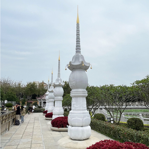 Pagoda Budista <span class=keywords><strong>Tibetana</strong></span> de Gran Tamaño, Tallada en Piedra de Mármol Blanco para Jardín, Escultura en Venta - Product Image 4