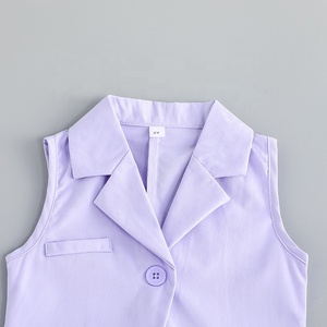 ชุดเสื้อผ้าเด็กผู้หญิง 3-7 ปี เสื้อแขนกุดลำลอง เสื้อเชิ้ตสั้น เสื้อกั๊ก แฟชั่นเกาหลี ชุดกระโปรง ชุดฤดูร้อน 3 ชิ้น - Product Image 6