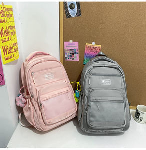 Summer New Arrival Sac à dos tendance de grande capacité avec fermeture à glissière imperméable Middle High School Girls Street Student Style - Product Image 4