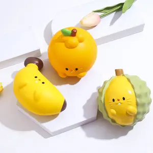 Soododo Hot Selling Cartoon Fruits Squishy Fidget Toys Soft Slow Rebound Squeeze Stress Relief Toy for Kids