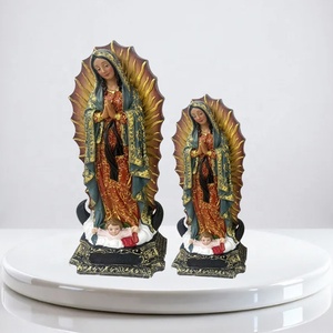 Regalo de Navidad, Figura Religiosa, Sagrada <span class=keywords><strong>Familia</strong></span>, Estatua Mexicana de la Virgen María, Decoración del Hogar, Escultura de la Virgen de Guadalupe, Artesanía de Resina - Product Image 1