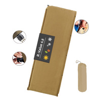 Matelas de camping gonflable portable en micro-suède brun de 1900 g avec revêtement PVC imperméable pour 1 à 2 personnes